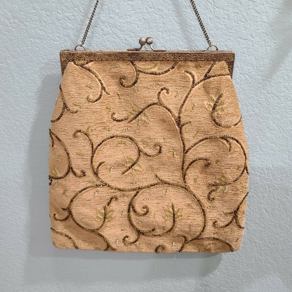 Christiana Beaded Purse Handbag Satchel Large VTG - Picture 2 of 12